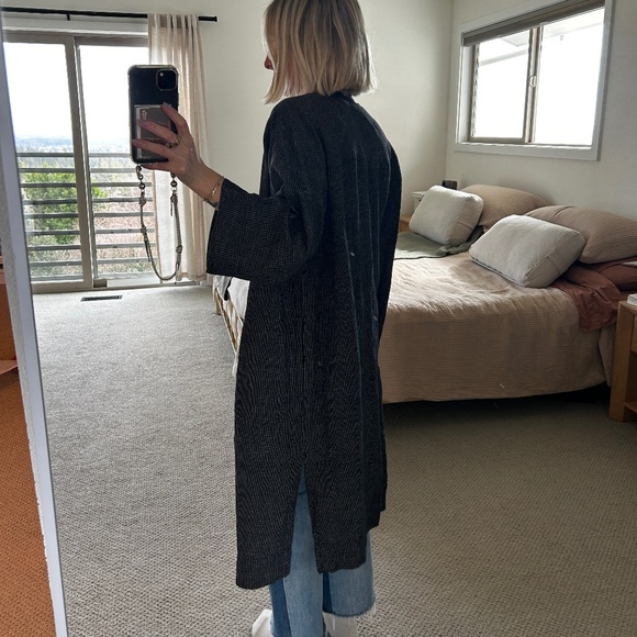 MADEWELL GRID PATTERN ROBE JACKET MEDIUM OVERCOAT COVERUP - Picture 3 of 6